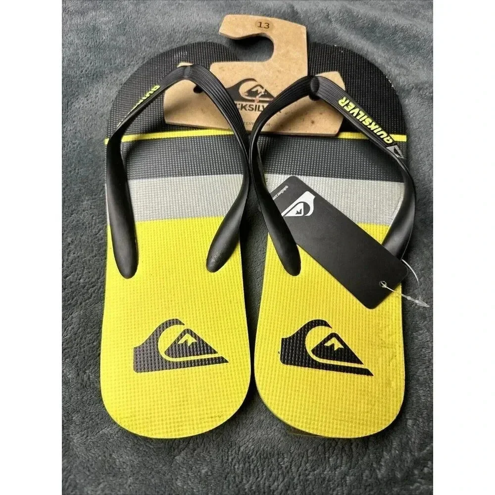 Quiksilver Men’s Molokai Sunset Flip Flop Black Sandals Size 13